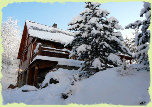 The chalet under the snow